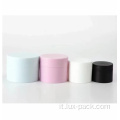 Contenitore di crema cosmetica glassata rosa bianco nero vuoto